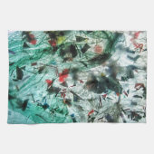 Gladde blauwe abstracte keukenhanddoeken, Abstract Theedoek (Horizontaal)