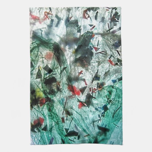 Gladde blauwe abstracte keukenhanddoeken, Abstract Theedoek (Verticaal)