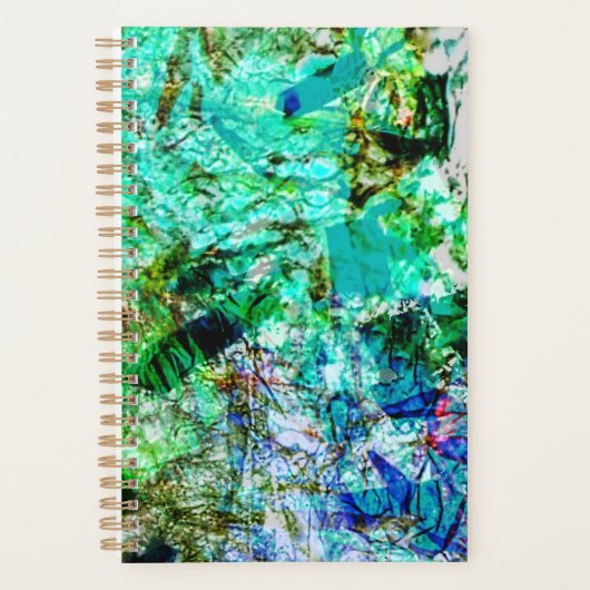Gladde blauwe abstracte planner, Ontspannen blauw Planner (Voorkant)