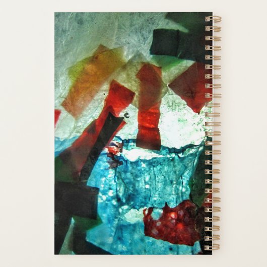 Gladde blauwe abstracte planner, Plastic motief ge Planner (Achterkant)