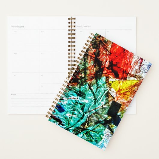 Gladde blauwe abstracte planner, Plastic motief ge Planner (Display)