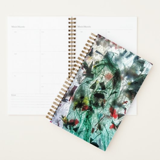 Gladde blauwe abstracte planner, Plastic motief ge Planner (Display)
