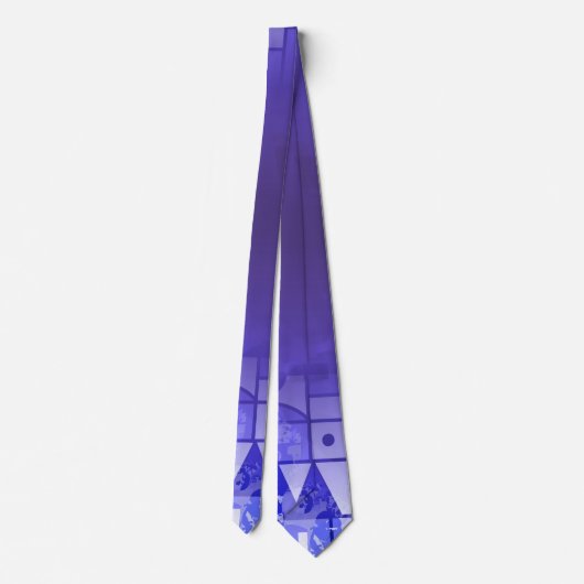 Gladde Blauwe Paarse Geometrische Gradiënt Rand Stropdas (Achterkant)