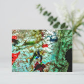 Gladde blauwe textuur uitnodiging, Kalm blauw abst Kaart (Staand voorkant)