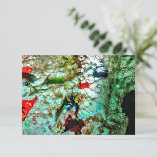 Gladde blauwe textuur uitnodiging, Kalm blauw abst Kaart (Staand voorkant)