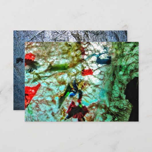 Gladde blauwe textuur uitnodiging, Kalm blauw abst Kaart (Voorkant / Achterkant)