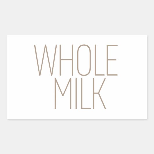 Gladde Bruine Volle Melk Rechthoekige Sticker (Voorkant)