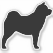 Gladde Chow Dog Silhouet Vinyl Sticker (Voorkant)
