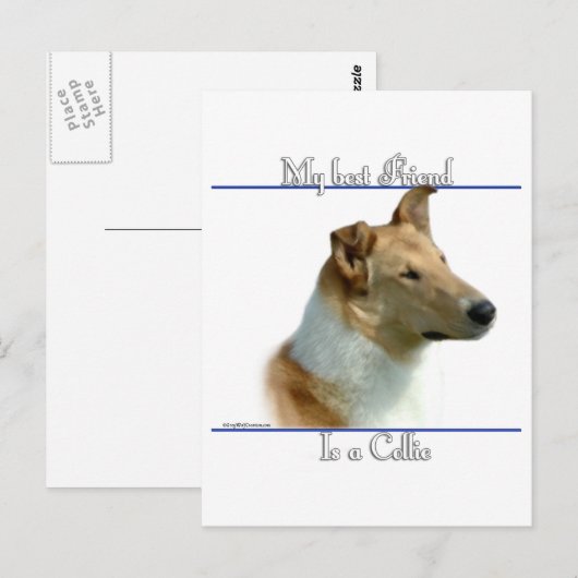 Gladde Collie Beste Vriend 2 Briefkaart (Voorkant / Achterkant)