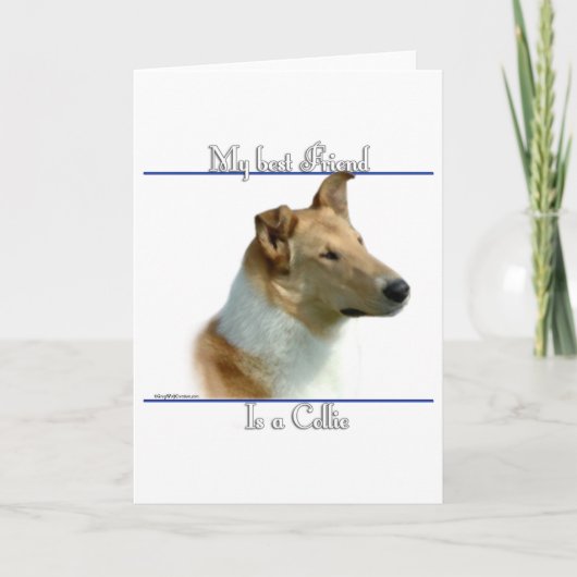 Gladde Collie Beste Vriend 2 Feestdagen Kaart (Voorkant)