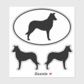 Gladde Collie Dog Silhouettes Vinyl Sticker Set (Vel)