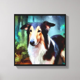 Gladde Collie Hond Canvas Afdruk