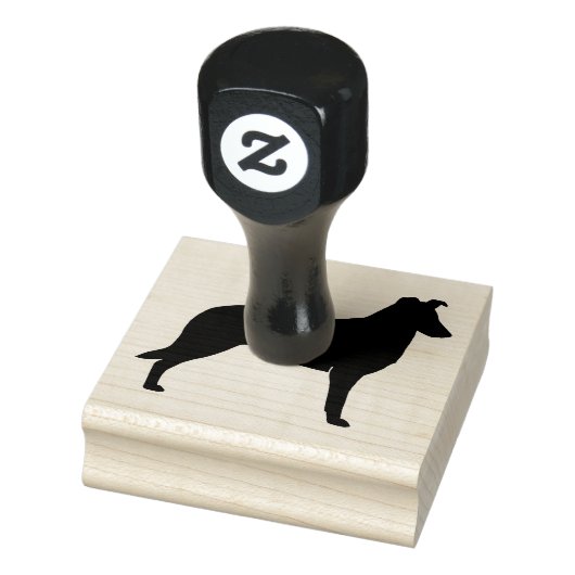 Gladde Collie Hondenras Silhouet Rubber Stamp Rubberstempel (Stempel)