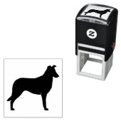 Gladde Collie Hondenras Silhouet Rubber Stamp Zelfinktende Stempel (In situ)
