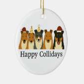 Gladde Collie Kerstversiering  Keramisch Ornament (Rechts)
