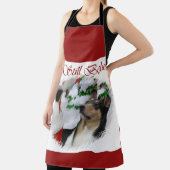 Gladde Collie Ontmoet Kerstman Kerstmis Schort (Insitu)