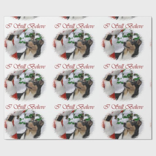 Gladde Collie ontmoet Kerstmis Cadeaupapier (Vlak)