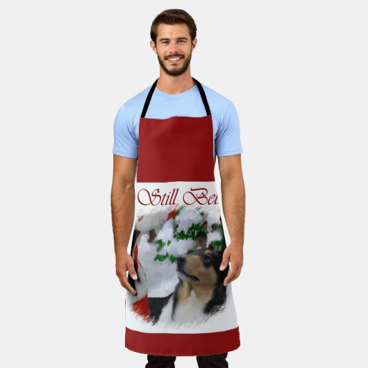 Gladde Collie ontmoet Kerstmis Schort (Gedragen)