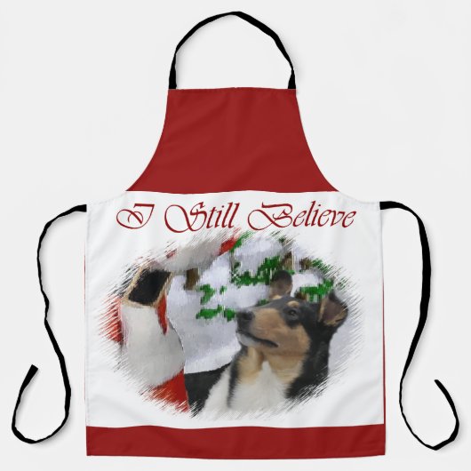 Gladde Collie ontmoet Kerstmis Schort (Voorkant)