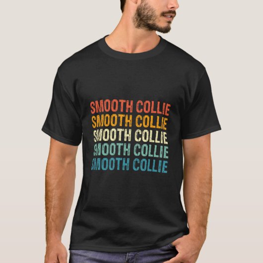 Gladde Collie Retro  T-shirt (Voorkant)