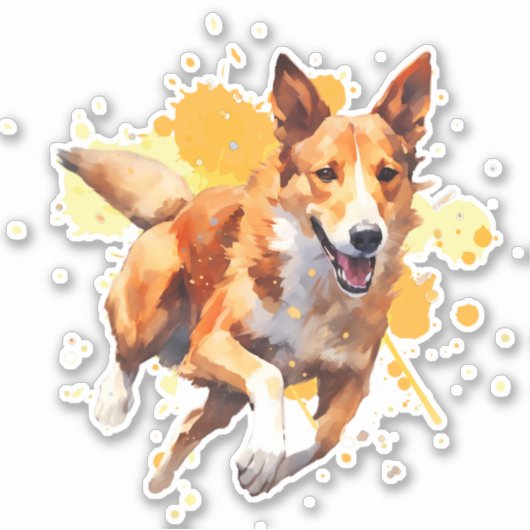 Gladde Collie Running Agility, Sport Sticker (Voorkant)