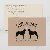 Gladde Collie Silhouetten Bruiloft Save the Date Aankondigingskaart (Voorkant / Achterkant)