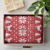 Gladde Collie Silhouetten Kerstpatroon Rood Tissuepapier (Geschenk)
