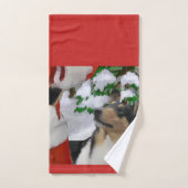 Gladde Collie Tri Kleur Kerstmis Bad Handdoek (Handdoek)