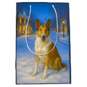 Gladde Collie Vakantie  Medium Cadeauzakje (Voorkant)