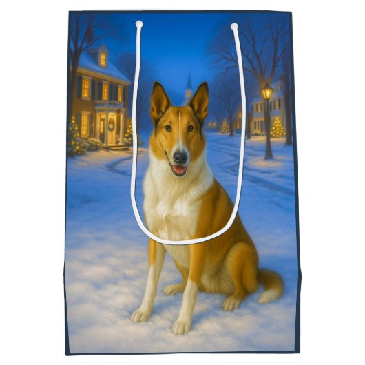 Gladde Collie Vakantie  Medium Cadeauzakje (Achterkant)