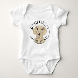 Gladde Crème Dachshund Hond Grote Zus Romper