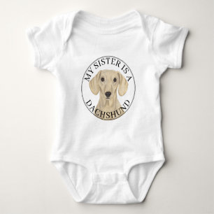 Gladde Crème Dachshund Hond Grote Zus Romper