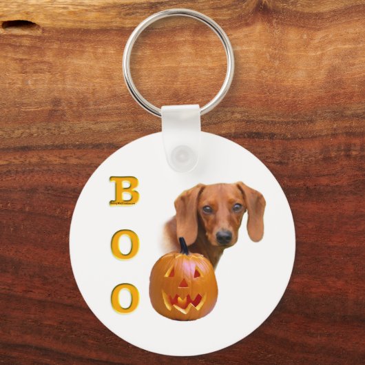Gladde Dachshund Boo Sleutelhanger (Voorkant)