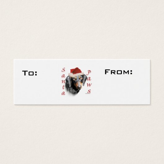 Gladde Dachshund Paws Gift Labels Mini Visitekaartjes (Voorkant)