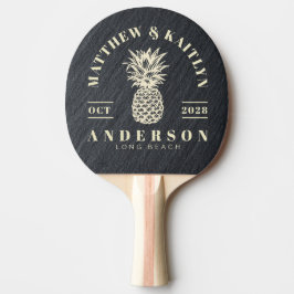 Gladde Donkere Graniet Tropische Ananas Bruiloft Tafeltennisbatje