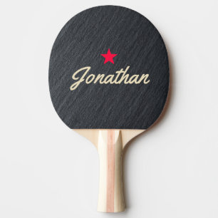 Gladde Donkere Graniet Vintage Ster Handtekening Tafeltennisbatje