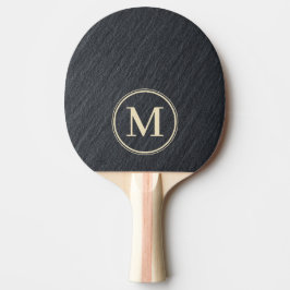 Gladde Donkere Granieten Monogram Tafeltennisbatje