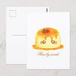 Gladde en romige karamel Spaanse Flan Briefkaart