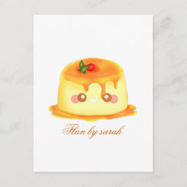 Gladde en romige karamel Spaanse Flan Briefkaart