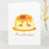 Gladde en romige karamel Spaanse Flan Kaart (Gele Bloem)