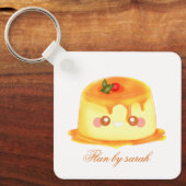 Gladde en romige karamel Spaanse Flan Sleutelhanger (Voorkant)