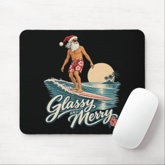 Gladde en vrolijke surf-sinterklaas kerstmis muismat