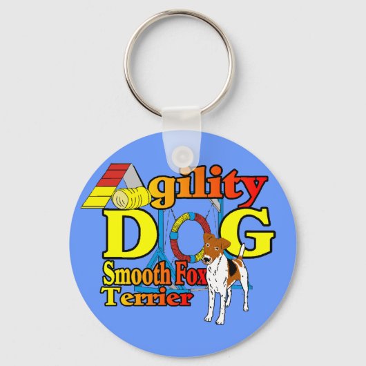Gladde_Fox_Terrier_Agility Sleutelhanger (Voorkant)