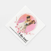 Gladde Fox Terrier bruiloft servetten met honden F (Hoek)