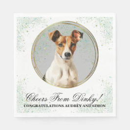 Gladde Fox Terrier bruiloft servetten met honden F