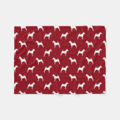 Gladde Fox Terrier Dog Silhouetten Patroon Fleece Deken (Voorkant (Horizontaal))