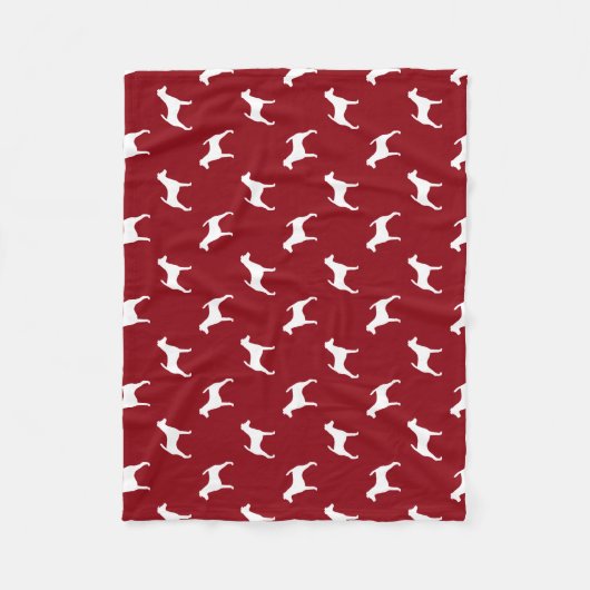 Gladde Fox Terrier Dog Silhouetten Patroon Fleece Deken (Voorkant)