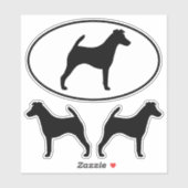 Gladde Fox Terrier Hondensilhouetten Vinyl Sticker (Vel)