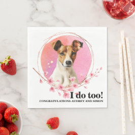 Gladde Fox Terrier Huwelijks Servetten Met Honden