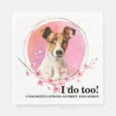 Gladde Fox Terrier Huwelijks Servetten Met Honden (Voorkant)